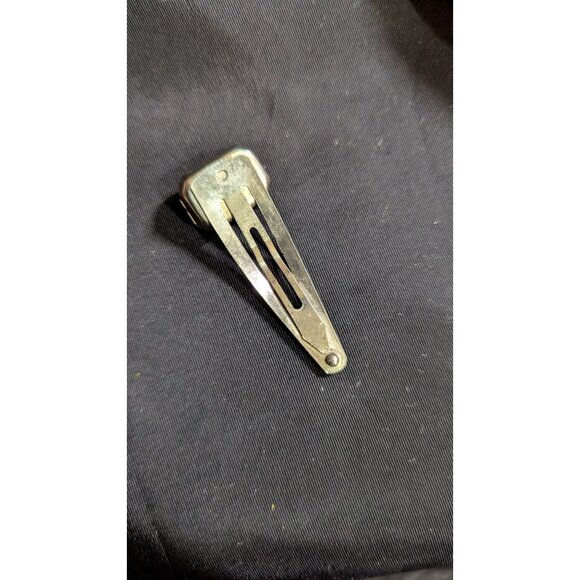 vintage Metal Hair Clip With Large Purple Gemstone Accent Estate Retro - Picture 3 of 5